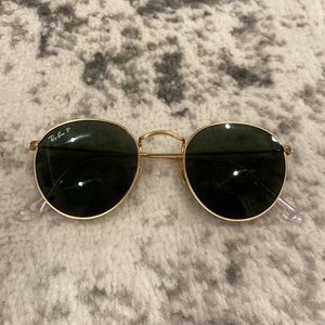 Ray bans black and gold sunglasses